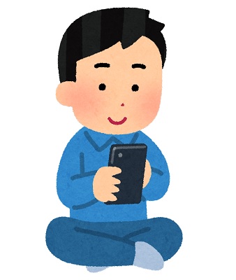 400座りながらスマホを使う人のイラスト（男性）.jpg