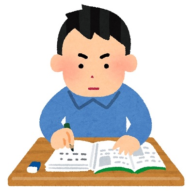 400勉強する男性